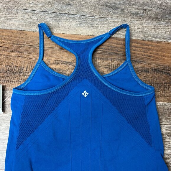 NWT Nux Blue Light Compression Shelf Bra Seamless Tank Racerback Logo Small - Picture 7 of 7
